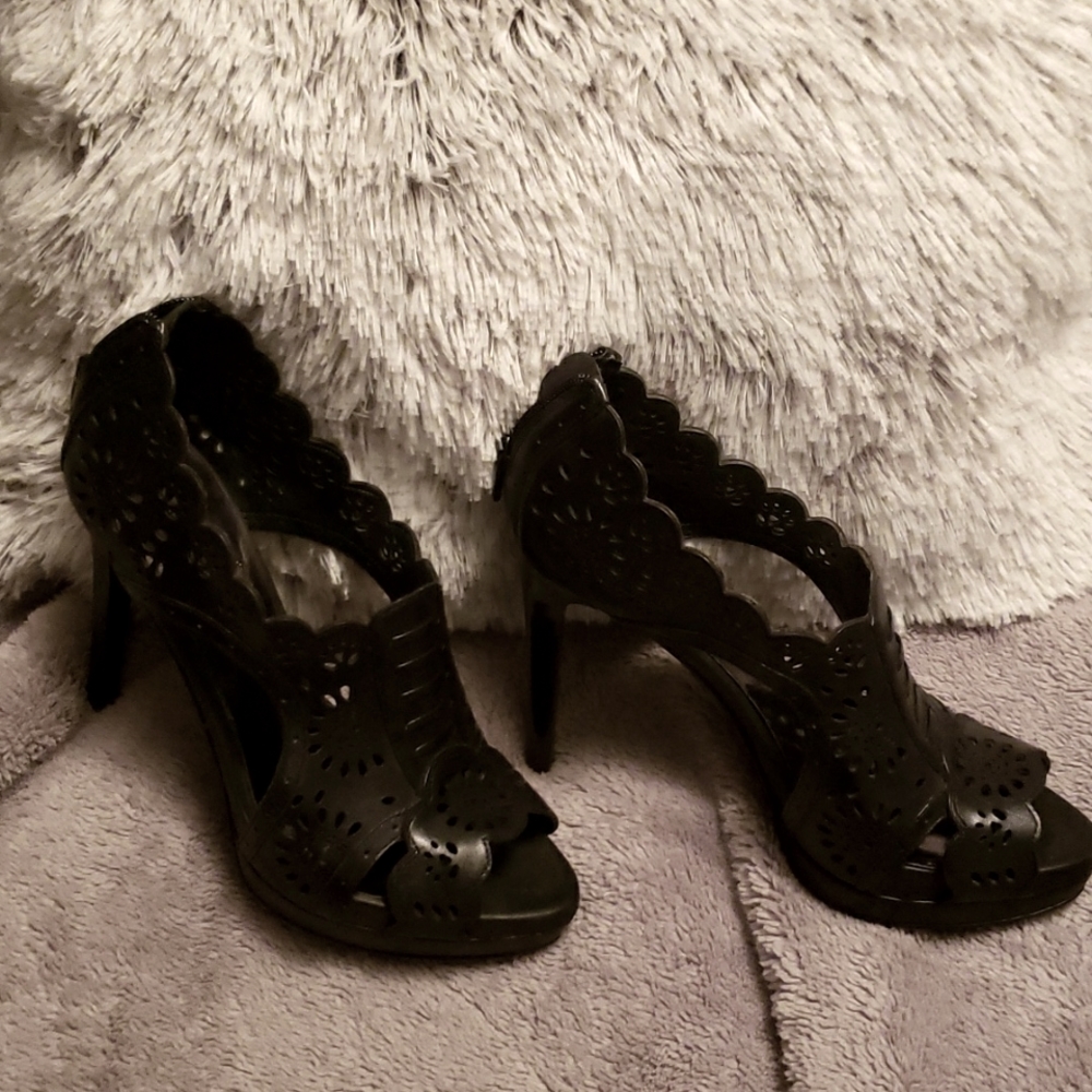 Timeless Black Carlos Open Toe Booties